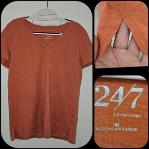 SIZE M MAURICES 24/7 t-shirt vneck tee orange like new